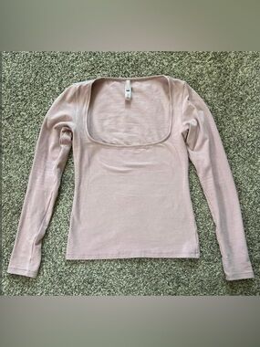 Skims square neck cotton long sleeve